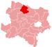 Lage des Bezirkes Mödling in Niederösterreich