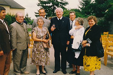 1990 Josef Wallner, bis 1983 Militärpfarrer des Burgenlandes, mit Burits, Vorderdörfler, Erös und Hofer