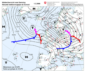 Orkan Emma am 1. März 2008 (Trog Südskandinavien)