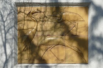 Keramikrelief "Fischreiher"