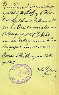 Exkommunikation Lossprechung 23. Aug. 1925