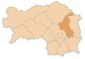 Lage des Bezirkes Weiz innerhalb der Steiermark